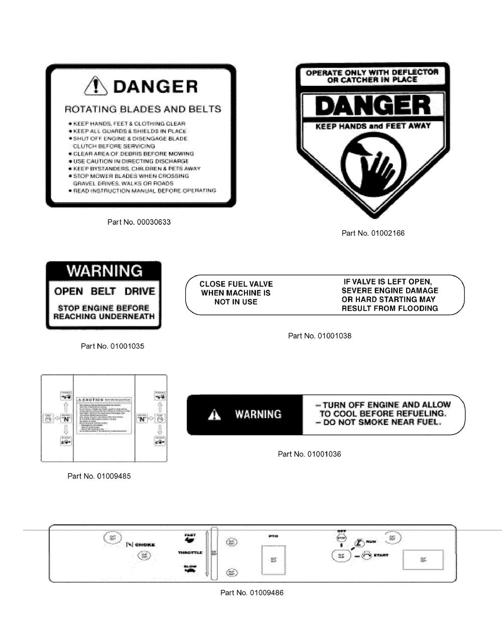 Safety And Instructional Decals Diagram and Parts List for HFF1748 55AG5D4V750-WAM Cub Cadet Lawn Mower